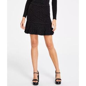 MICHAEL Michael Kors Black Rhinestone Ruffle Mini‎ Skirt XL